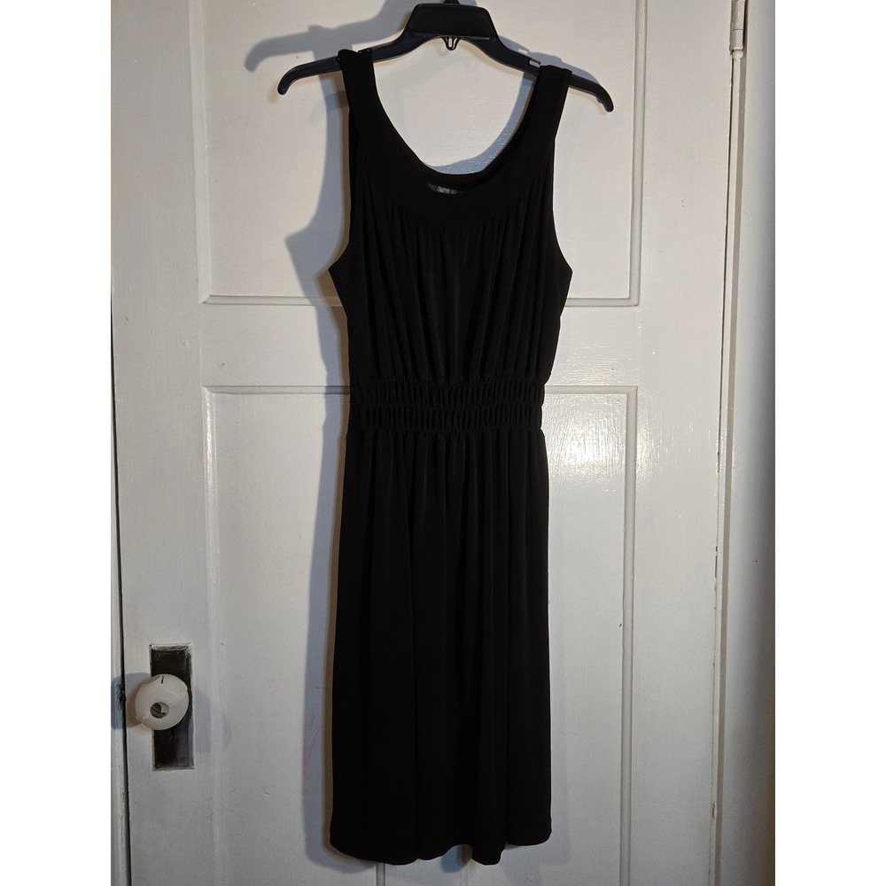 Chapter One Black Sleeveless Smocked Waist Knit Dress Size Large